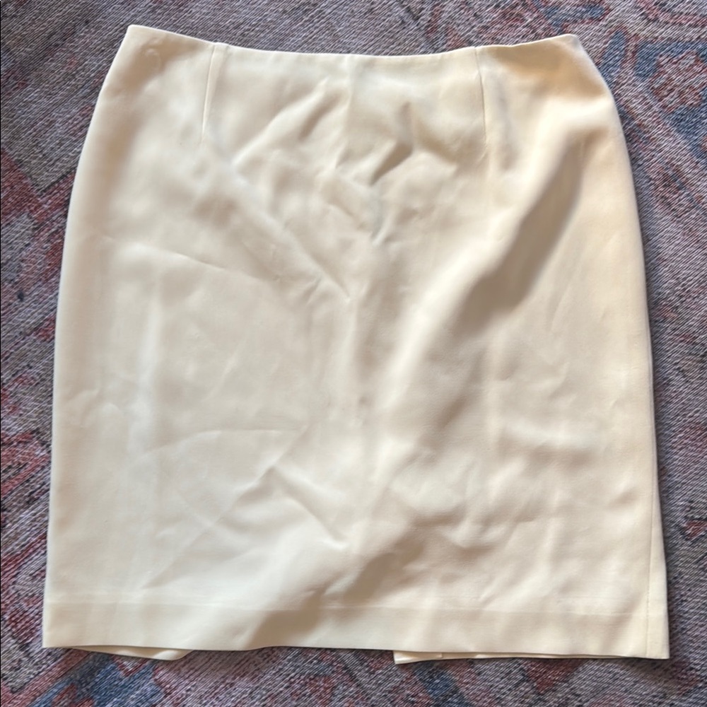 Vintage 90s Petite Sophisticate Pale Yellow Skirt
